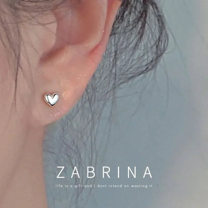 925 Sterling Silver Heart Stud Earrings