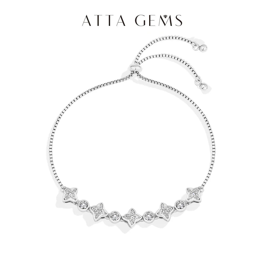LUX FINE JEWELRY | Starlight D Color VVS1 Moissanite S925 SS Bracelet - Adjustable 24cm