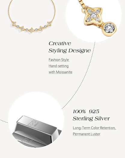 LUX FINE JEWELRY | Starlight D Color VVS1 Moissanite S925 SS Bracelet - Adjustable 24cm