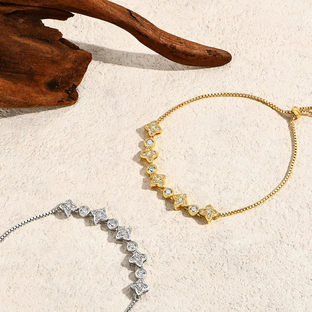 LUX FINE JEWELRY | Starlight D Color VVS1 Moissanite S925 SS Bracelet - Adjustable 24cm