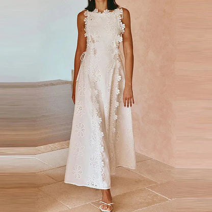Pristine White Lace Evening Dress