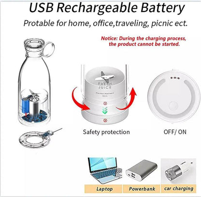 Portable Mini Juice Blender Bottle with Wireless Charging