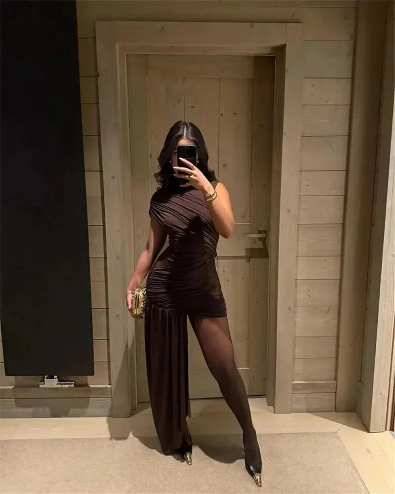 Melissa Draped & Ruched Mini Dress