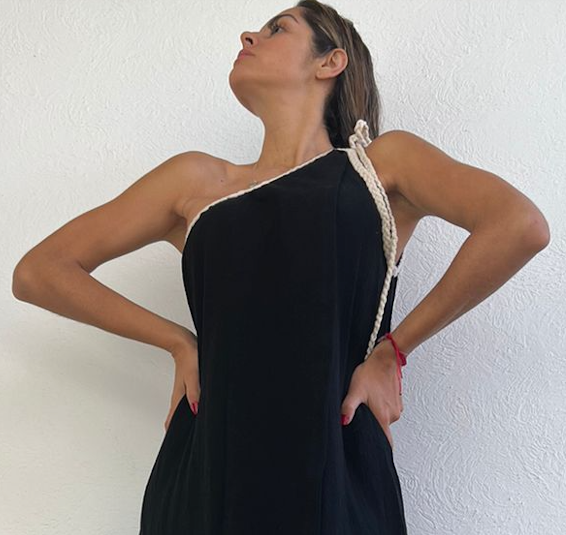 Handmade Boho One-Shoulder Maxi Beach Dress "GRECIA", by ALLE BOHO