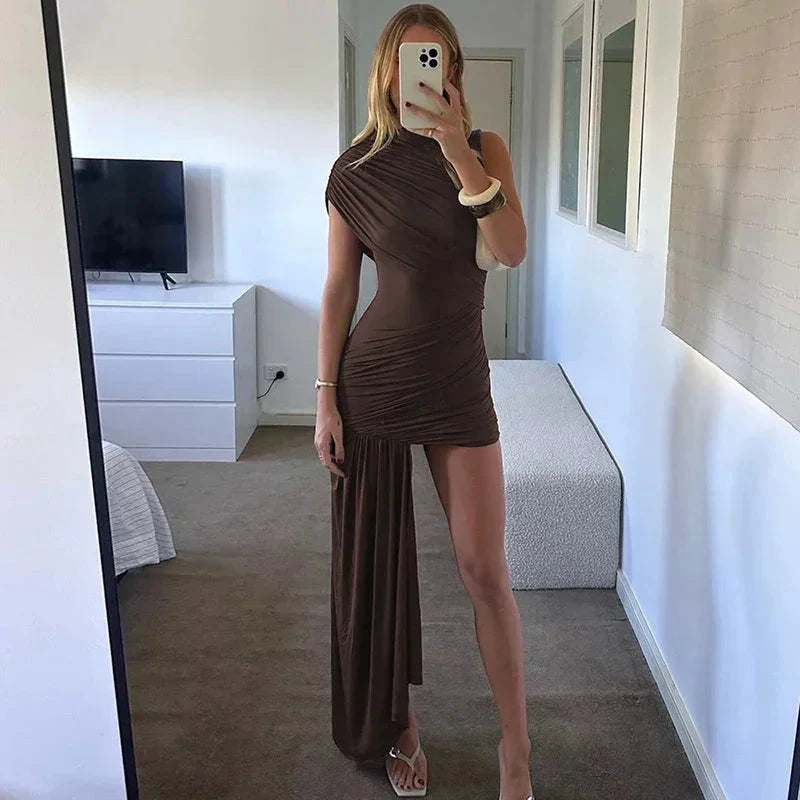 Melissa Draped & Ruched Mini Dress