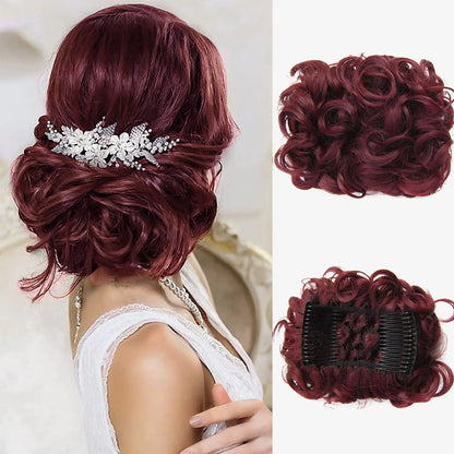 Universal Short Curls Extension Bun