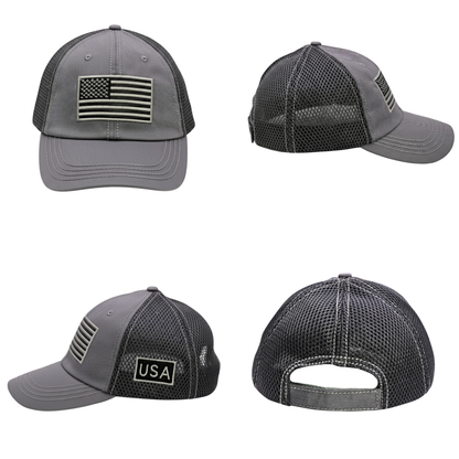 USA Tactical Trucker Cap – Double Mesh Back American Flag Hat