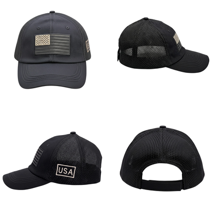 USA Tactical Trucker Cap – Double Mesh Back American Flag Hat