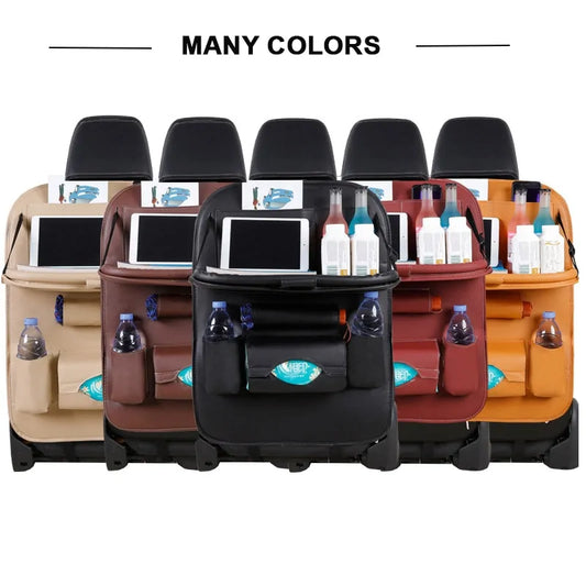 Car Seat Back Organizer with Foldable Table Tray