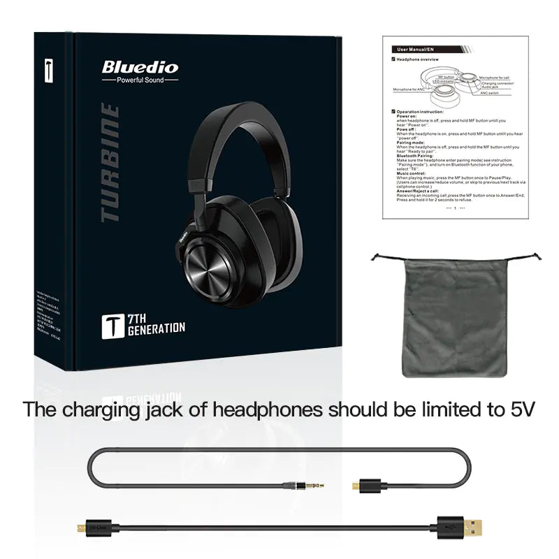 New T7 Bluetooth Headphones with Active Noise Cancelling