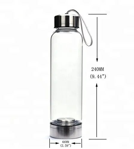 500ML Crystal Water Bottle Glass - Crystals Only