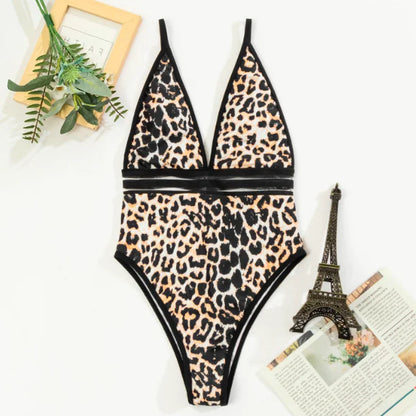 Women's Sexy Leopard One-Piece Swimsuit for Beach