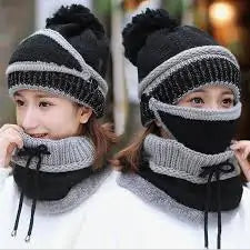 Beanie Hat With Scarf and Mask