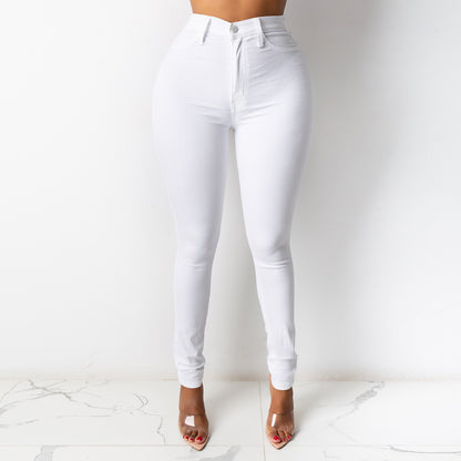 Women's Black High Waist Skinny Jeans with Pockets