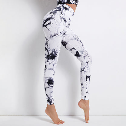High Waist Tie-Dye Yoga Pants for Women