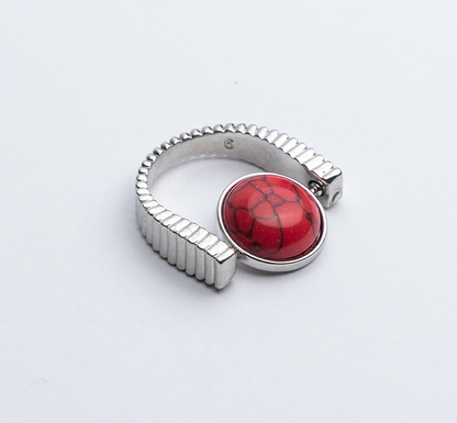 Natural Stone Fidget Spinner Rings for Stress Relief