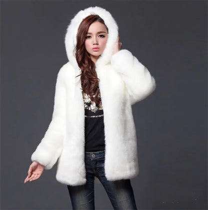 Faux Fur Coat - Warm Outerwear Jacket