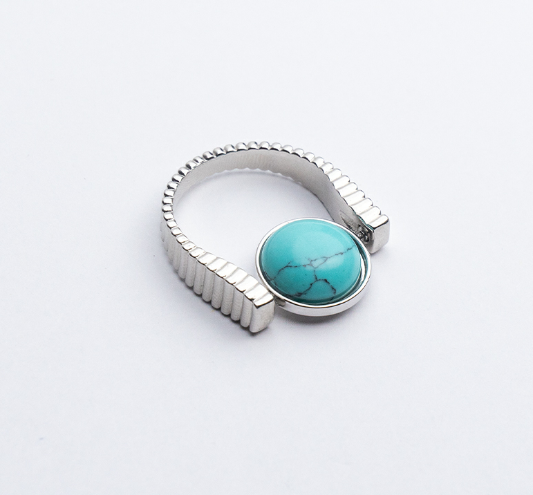 Natural Stone Fidget Spinner Rings for Stress Relief