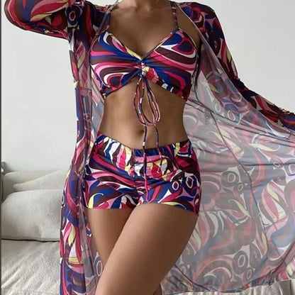 2024 Women's Three-Piece High Waist Bikini Set