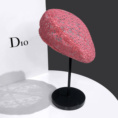 Fashionable Women's Woven Hollow Beret Hat