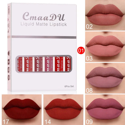 6 Boxes Of Matte Non-stick Waterproof Lipstick