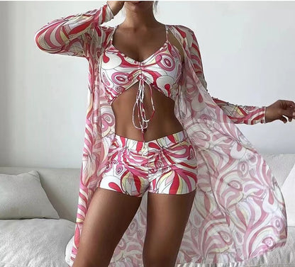 2024 Women's Three-Piece High Waist Bikini Set