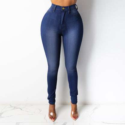 Women's Black High Waist Skinny Jeans with Pockets