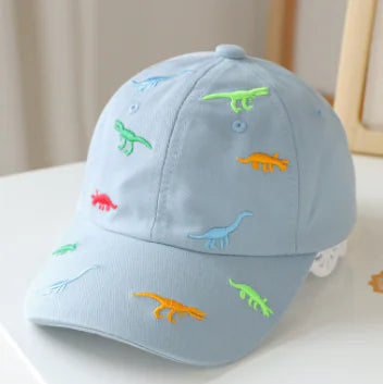 Colorful Children's Baseball Hats with Dinosaur Design