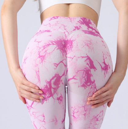 Women's Tie-Dye High Waist Yoga Pants for Fitness