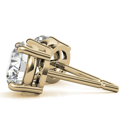 1.50 CTW Lab Grown Diamond Round Stud Earrings in 14K Solid Gold – G/VS Certified