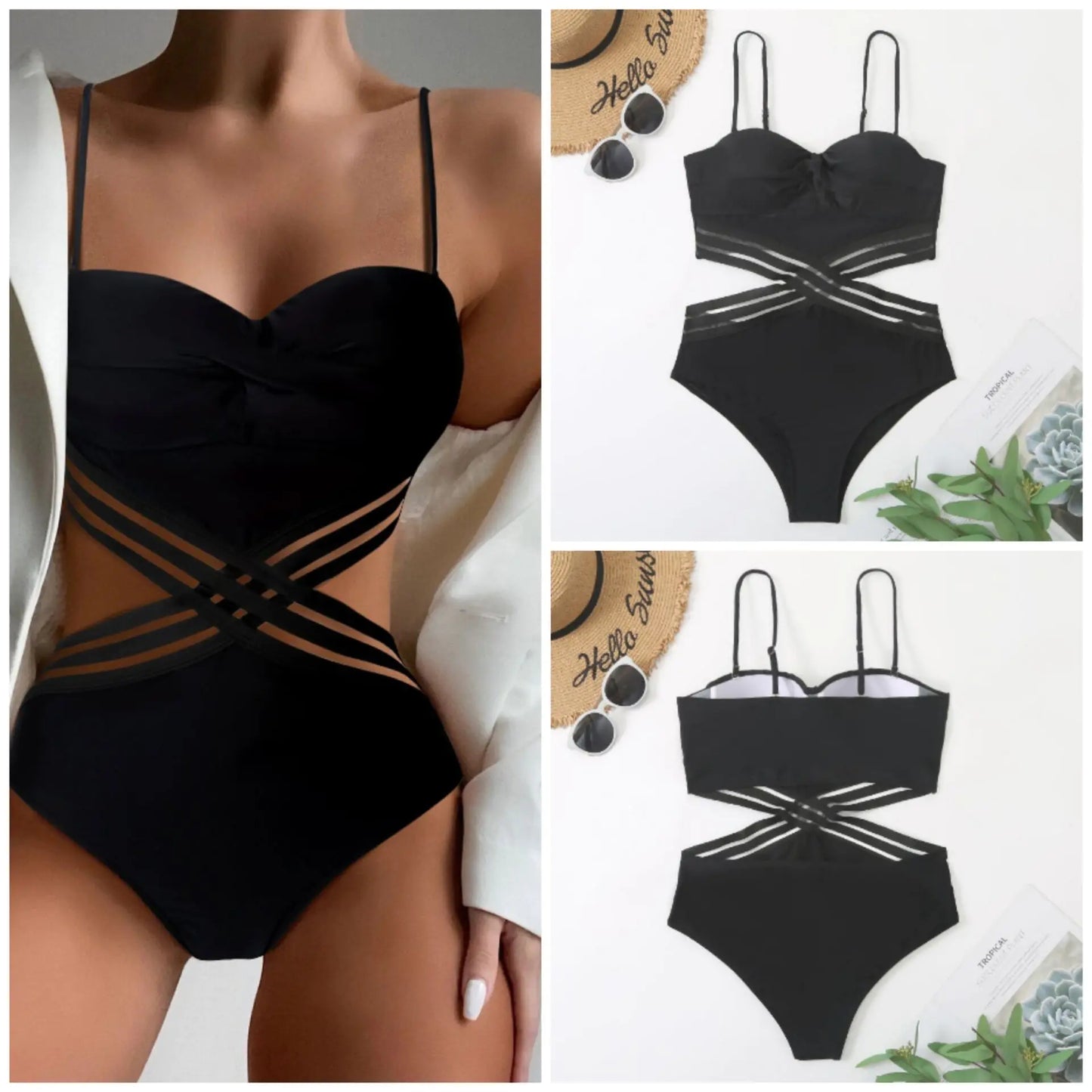 2022 New Sexy Strap One-Piece Bikini for Women