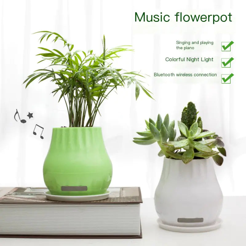Smart Music Flower Pot with Bluetooth Speaker and Lights