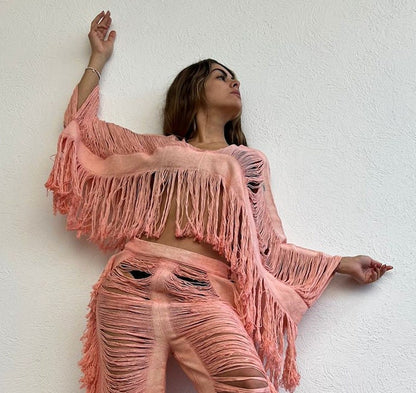 Handmade Frayed Beach Boho Top "EMILIA" by ALLE BOHO