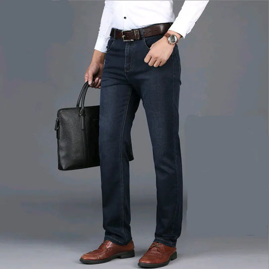 Men's Business Casual Fleece-Lined Slim Jeans
