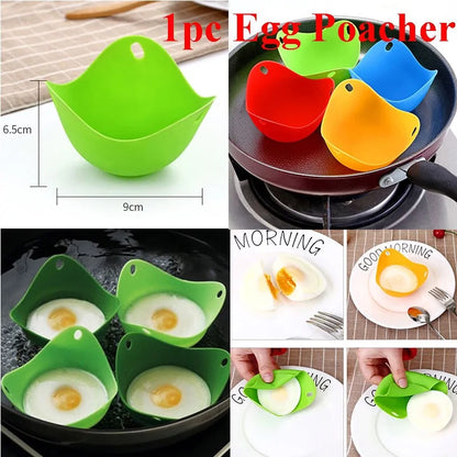 Universal Stainless Steel 5-Style Egg Shaper: Pancake, Omelette, and Mold Rings for Frying and Cooking