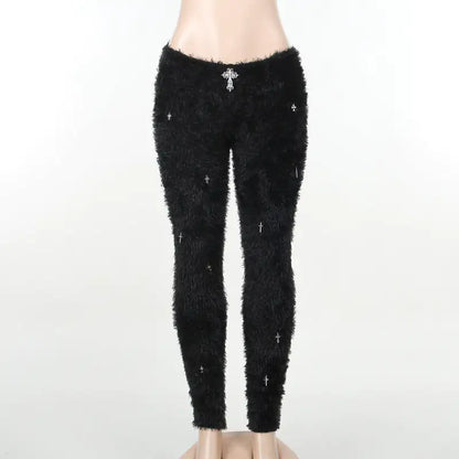Universal Most Sacred Fuzzy Cross Charm Pants