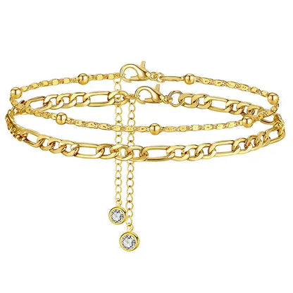 Universal Silver Stainless Steel Anklet Set