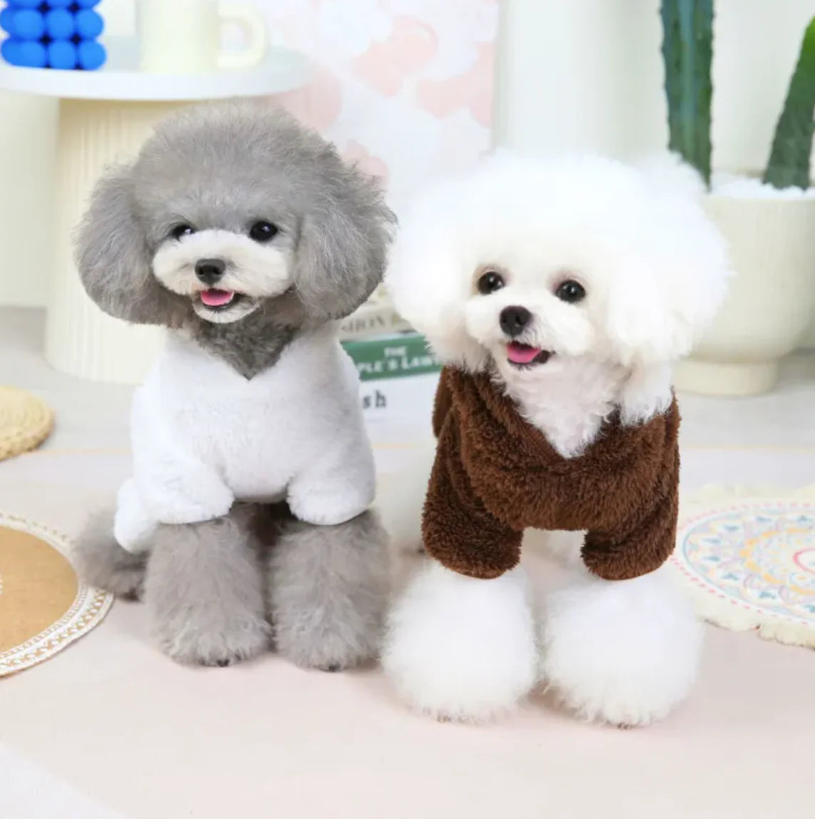 Bear-Themed Fluffy Four-Legged Dog Jacket