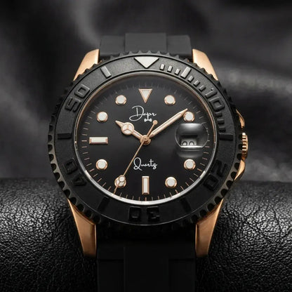 Minimalist Quartz Watch - The Dark Night Rose Gold Edition
