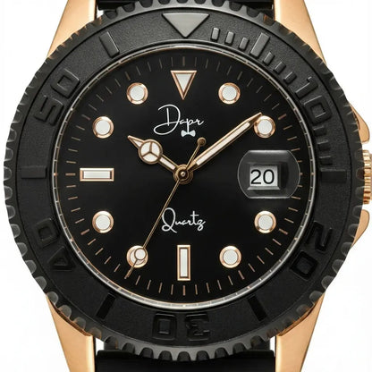 Minimalist Quartz Watch - The Dark Night Rose Gold Edition