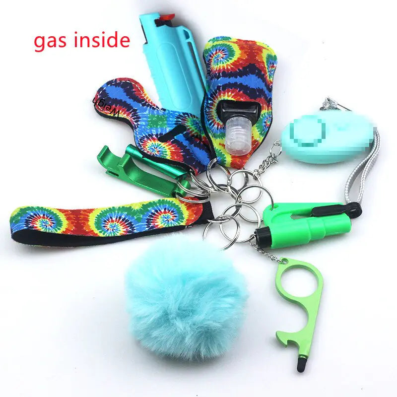 11pcs Self-Defence Keychain Set Multi-Function Keyring