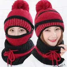 Beanie Hat With Scarf and Mask