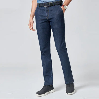 Men's Business Casual Fleece-Lined Slim Jeans