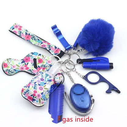 11pcs Self-Defence Keychain Set Multi-Function Keyring