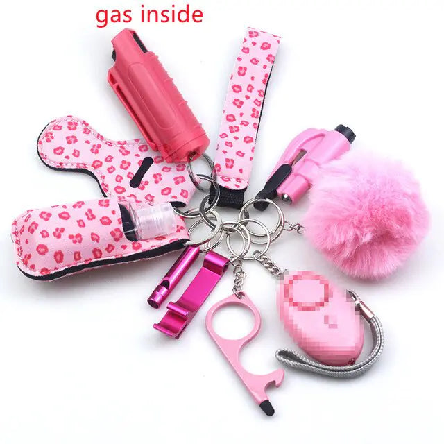 11pcs Self-Defence Keychain Set Multi-Function Keyring