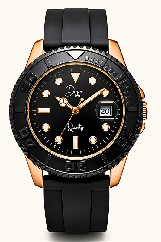 Minimalist Quartz Watch - The Dark Night Rose Gold Edition