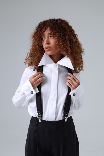 Liza Black Ultra-Fine Virgin Wool Suspenders