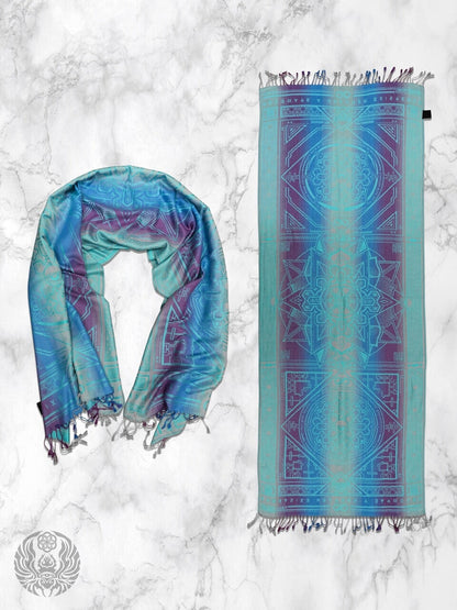 DHARMA AMETHYST ✦ Teal Festival Shawl