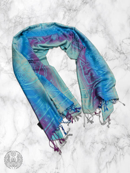DHARMA AMETHYST ✦ Teal Festival Shawl
