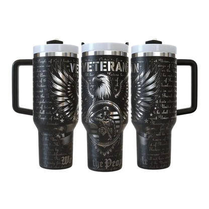 Veteran Tribute – “We the People” 40oz Tumbler with Handle